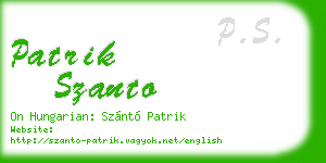 patrik szanto business card