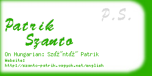 patrik szanto business card